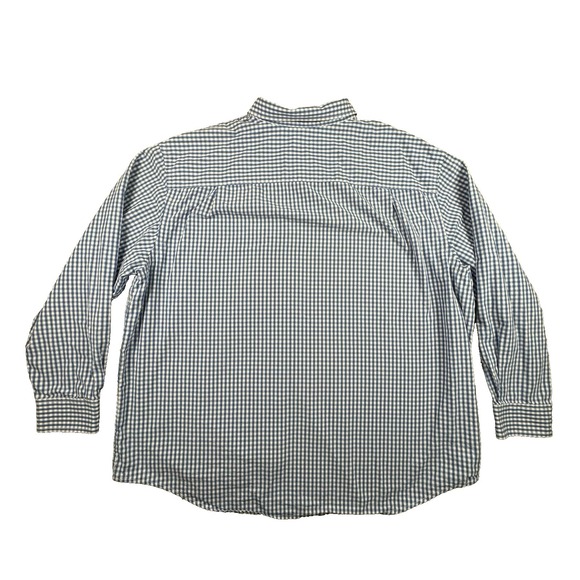 IZOD Men's 3XL Blue & White Check Button Down Dress Shirt Roomy Plus SEE DESCRIP - Picture 2 of 14